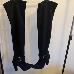 Bamboo, Over the knee, Black high heel